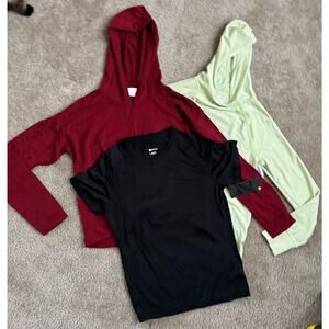 Zella 3 Bundle Girls Set Sporty Tee & 2 Sport Hoodies New NWTs Large 10/12